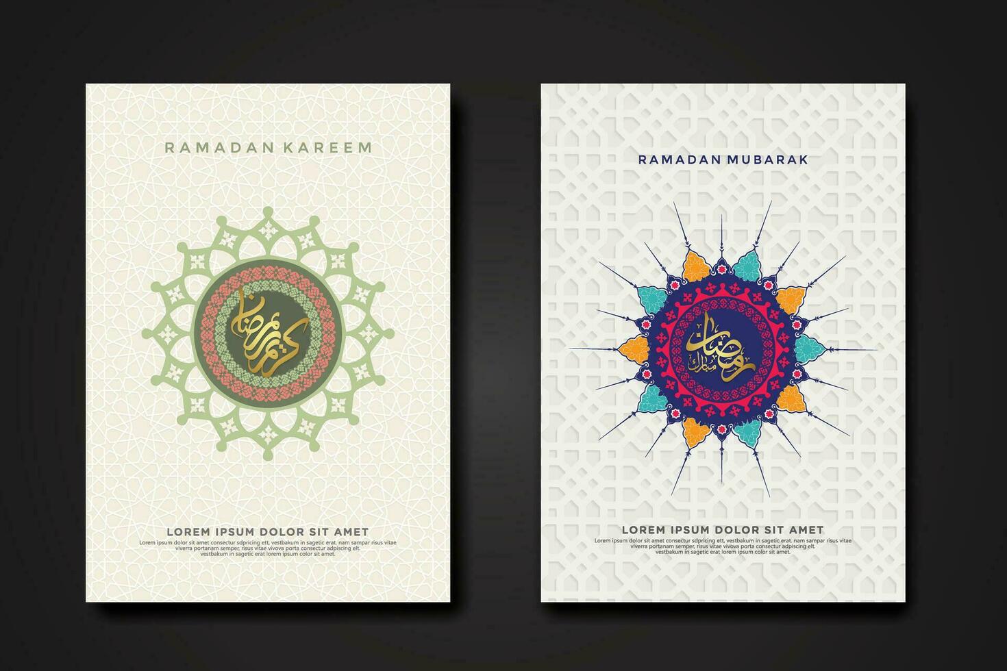 Set cover background template for ramadan event vector