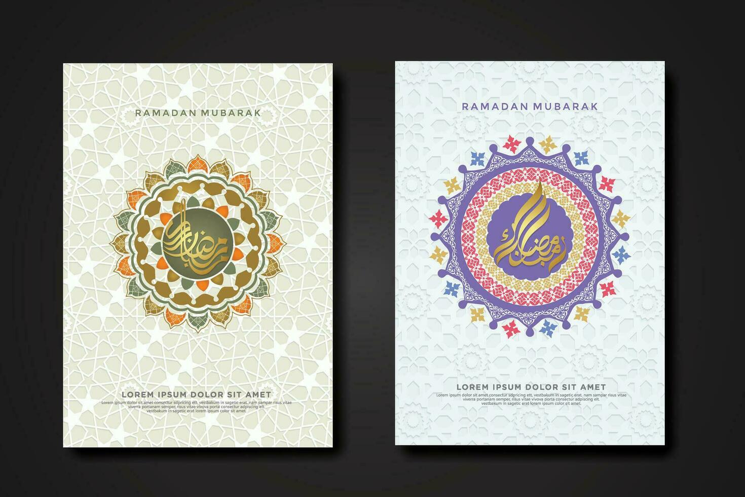 Set cover background template for ramadan event vector