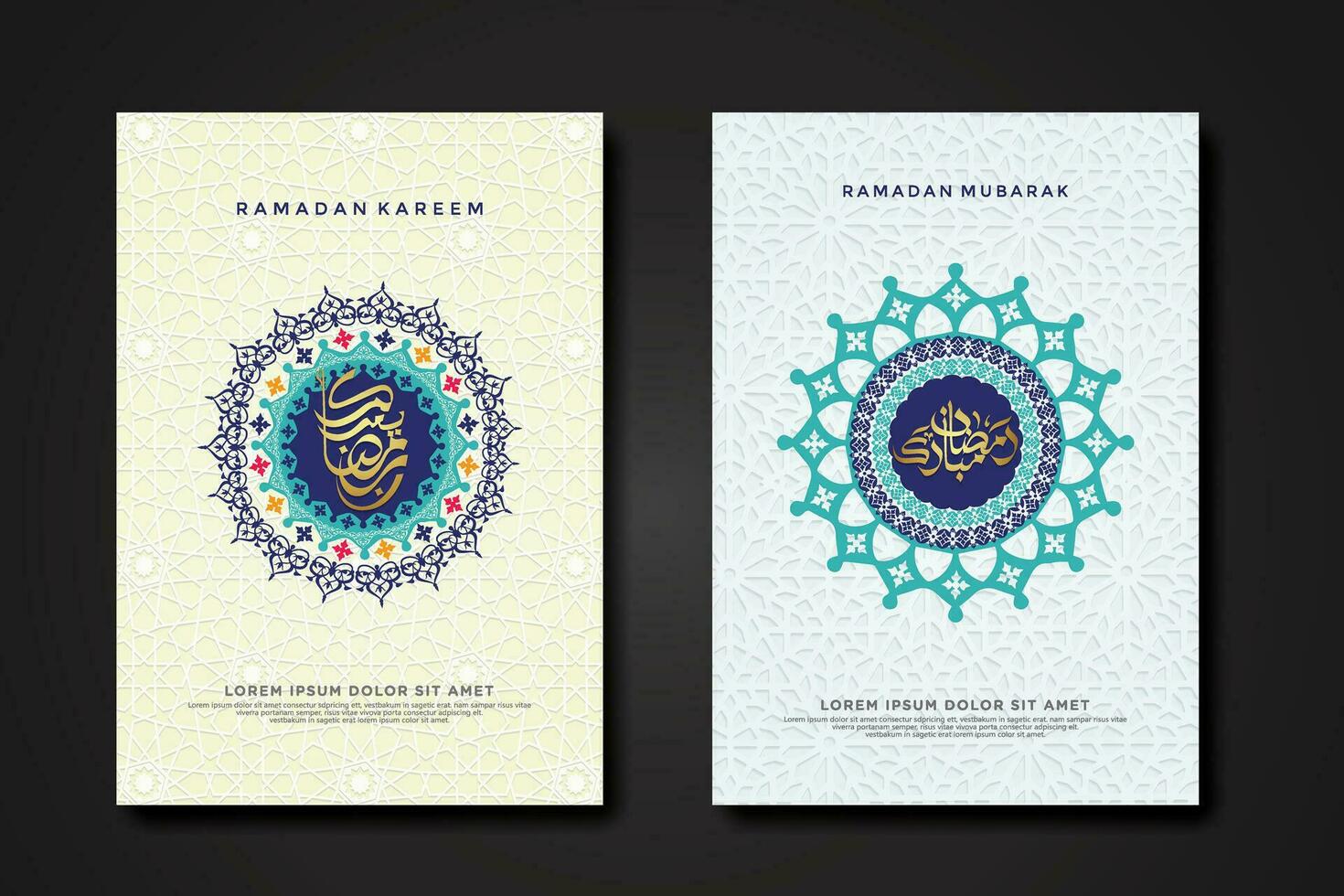 Set cover background template for ramadan event vector