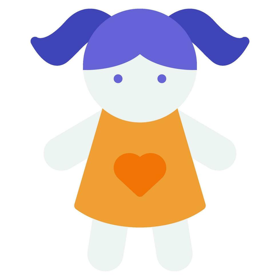 Doll Icon Illustration for web, app, infographic, etc vector