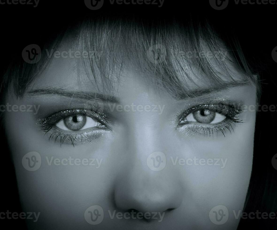 womans eyes closeup photo