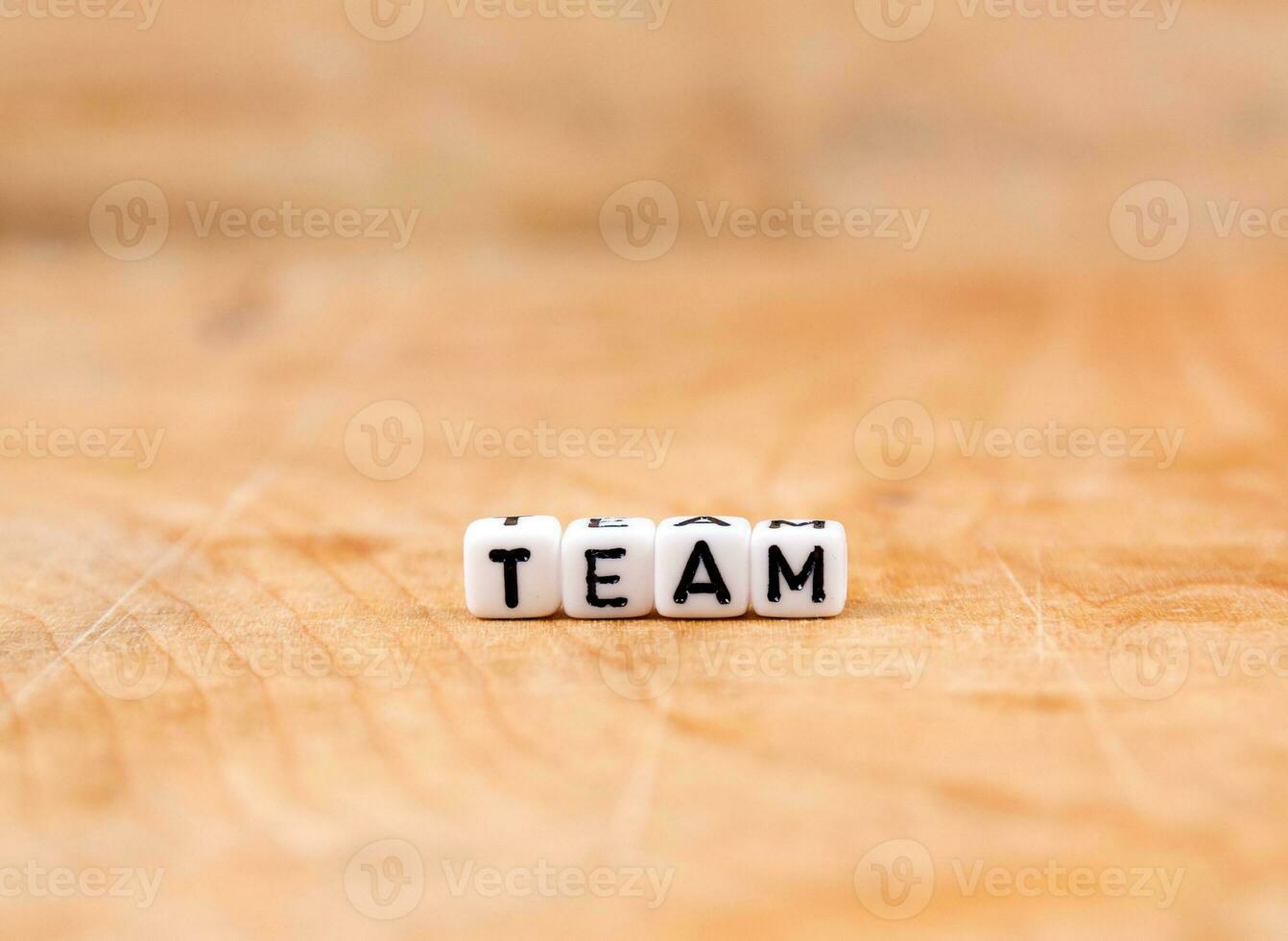 cube words on the wooden table photo