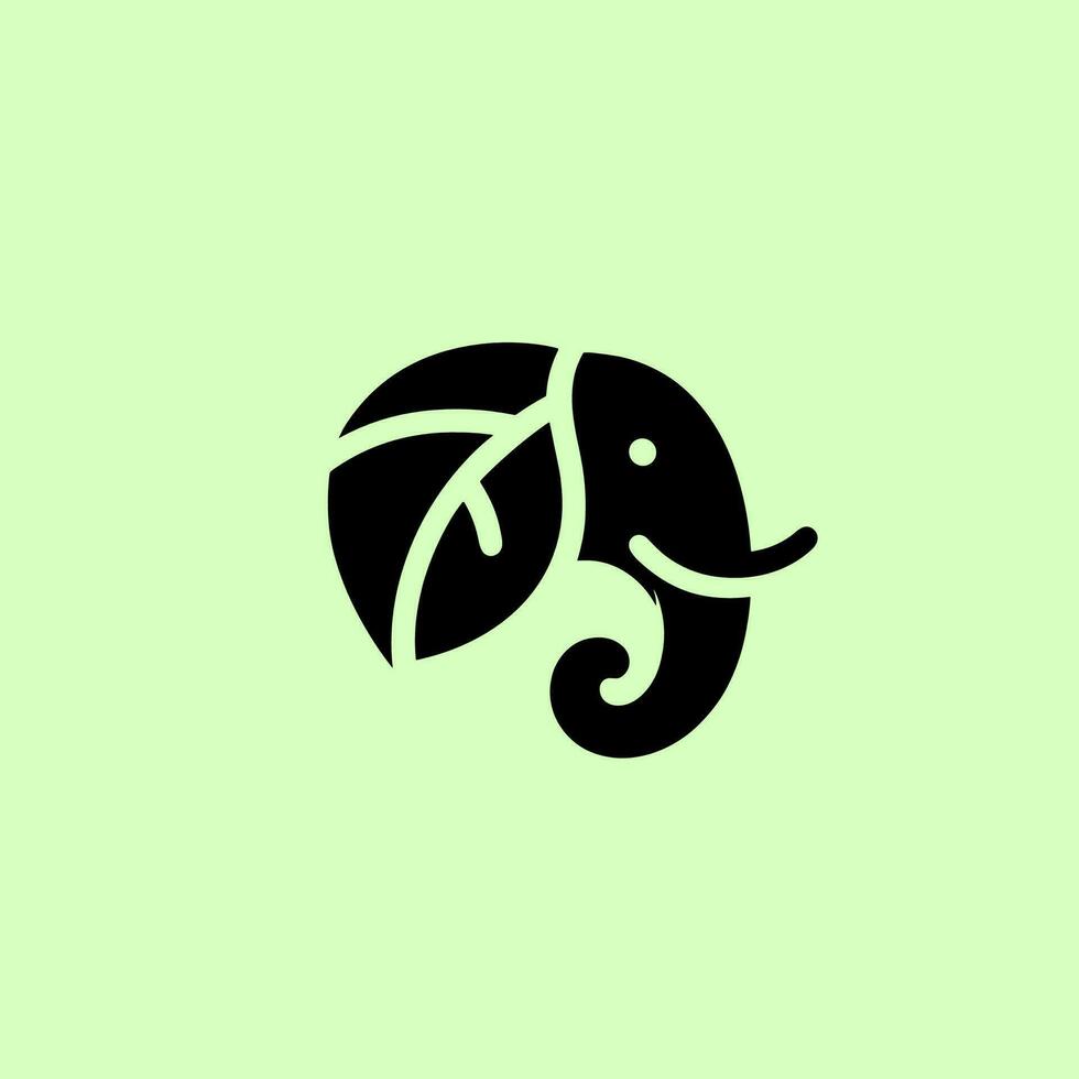 minimalist logo of face and leaves vector