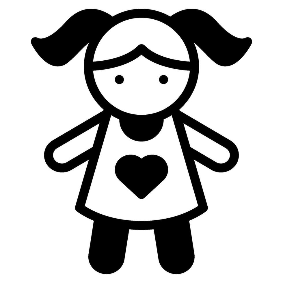 Doll Icon Illustration for web, app, infographic, etc vector