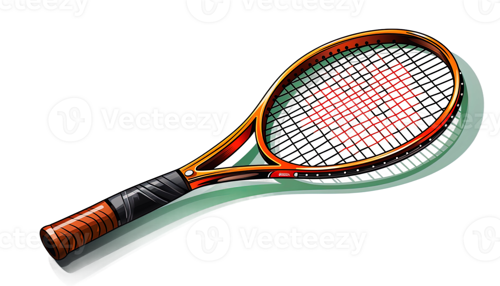 AI generated Tennis racket clipart set, racquet sports graphics, transparent background, tennis equipment, sports illustration, athletic gear, tennis gear png