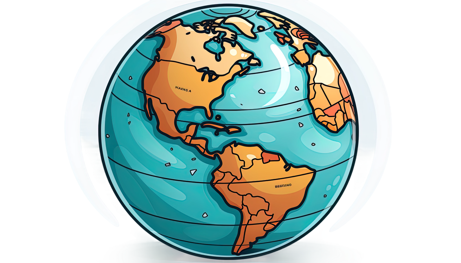 AI generated Earth globe clipart, global sphere illustration