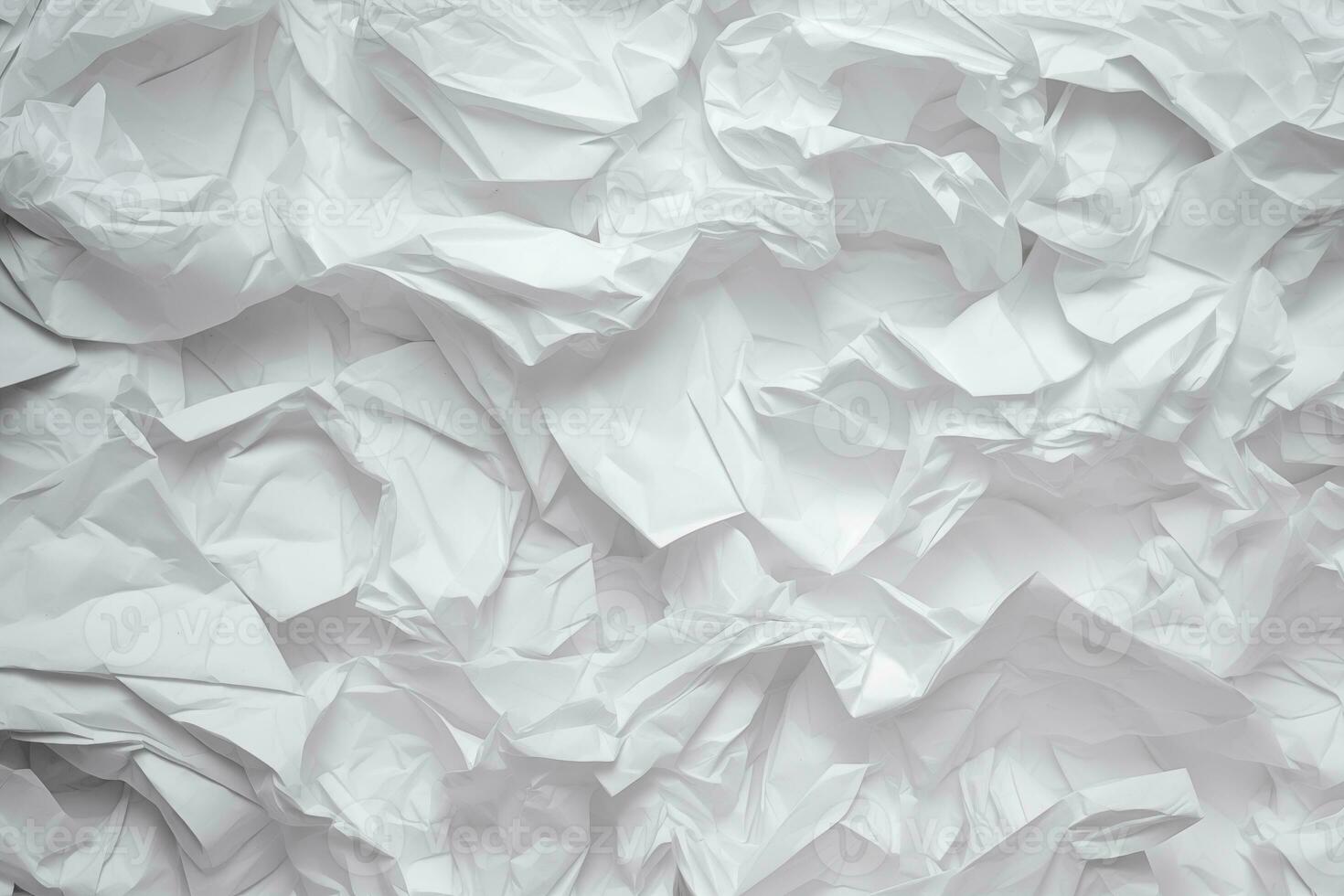 AI generated Background of crumpled white paper textures gathered together. photo