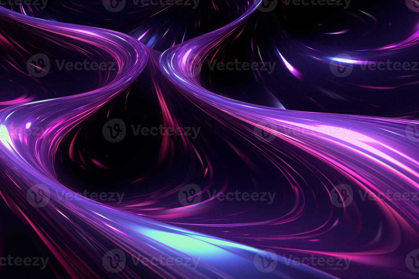 AI generated Abstract dark purple background with a complex wavy line pattern. photo