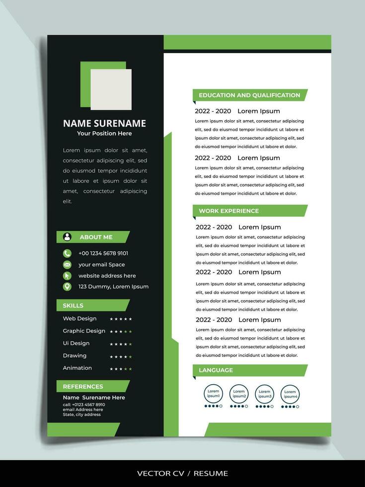 Professional Resume CV vector Template