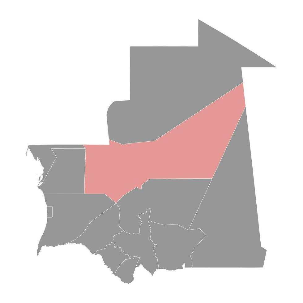 adrar región mapa, administrativo división de Mauritania. vector ilustración.