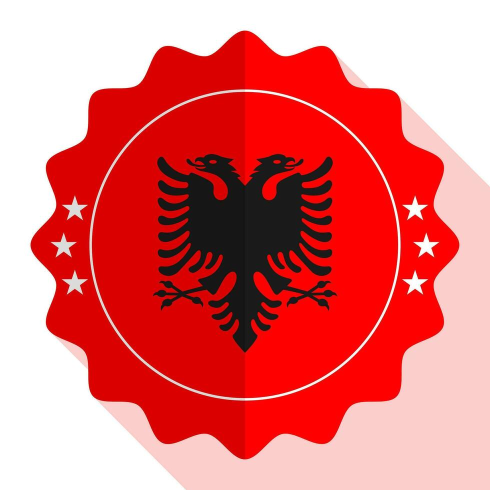 Albania calidad emblema, etiqueta, firmar, botón. vector ilustración.