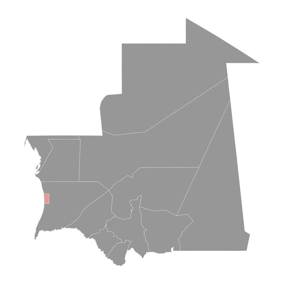 Nouakchott región mapa, administrativo división de Mauritania. vector ilustración.