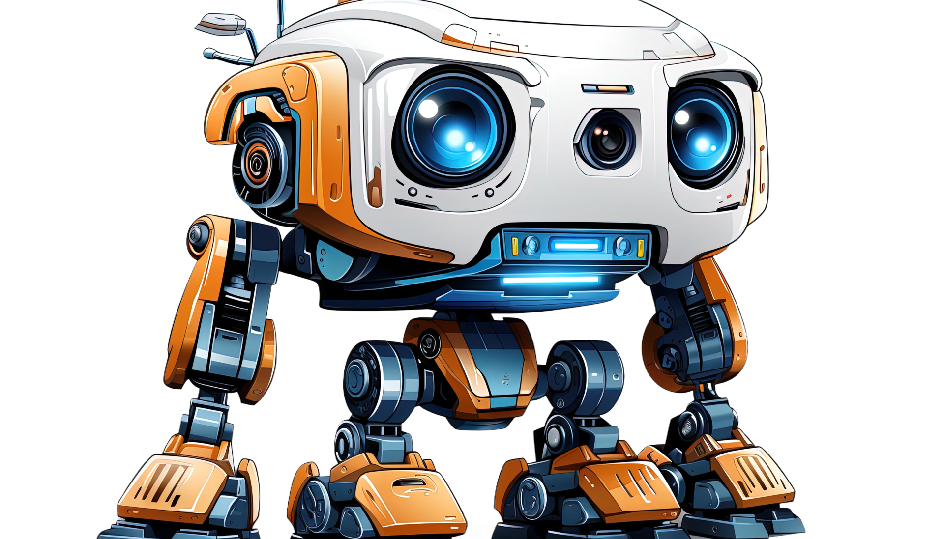 AI generated Futuristic robot clipart, transparent background, AI