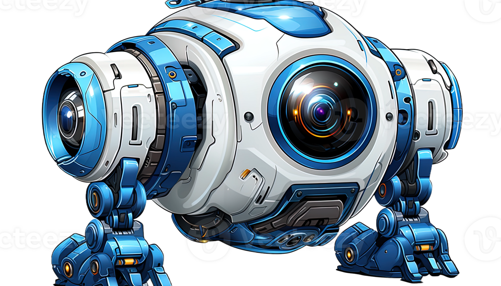 AI generated Futuristic robot clipart, transparent background, AI