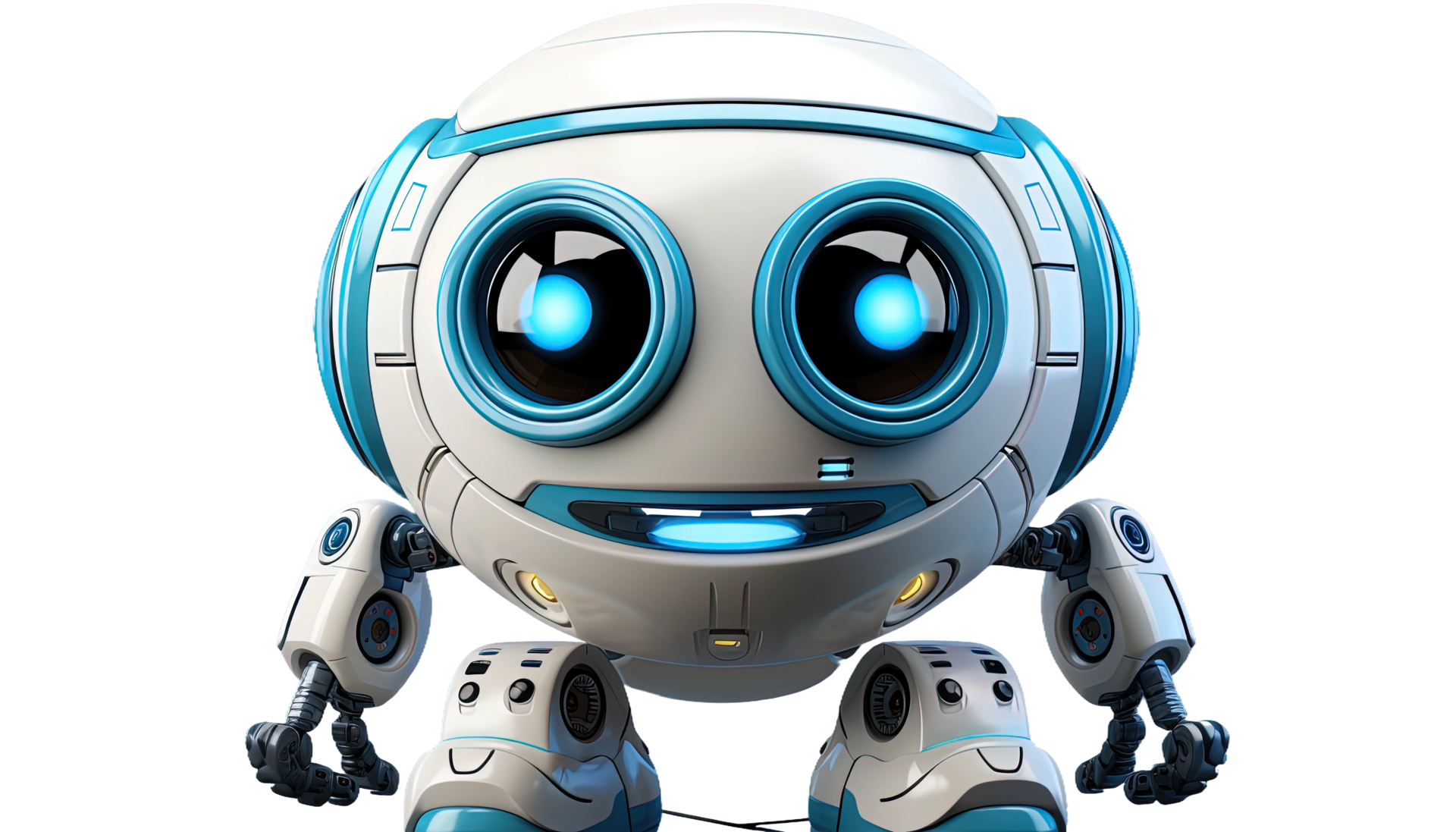 AI generated Futuristic robot clipart, transparent background, AI