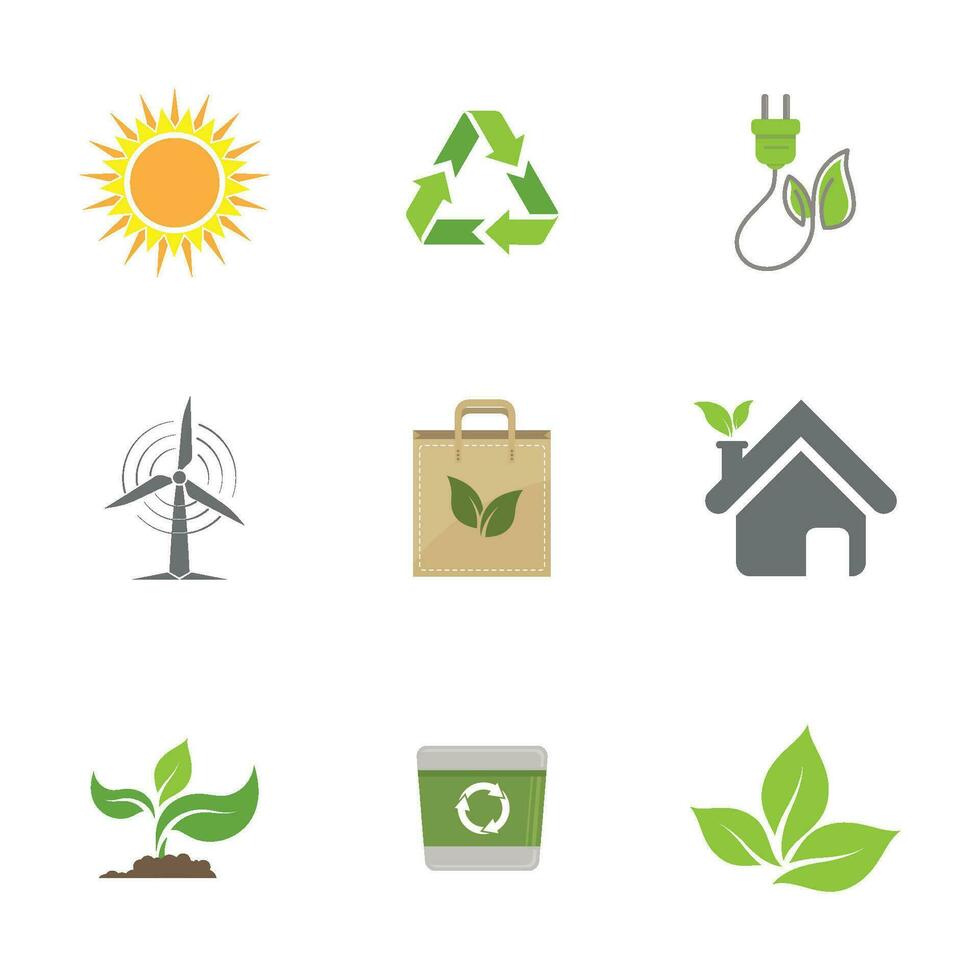 eco green energy  icon design illustration vector