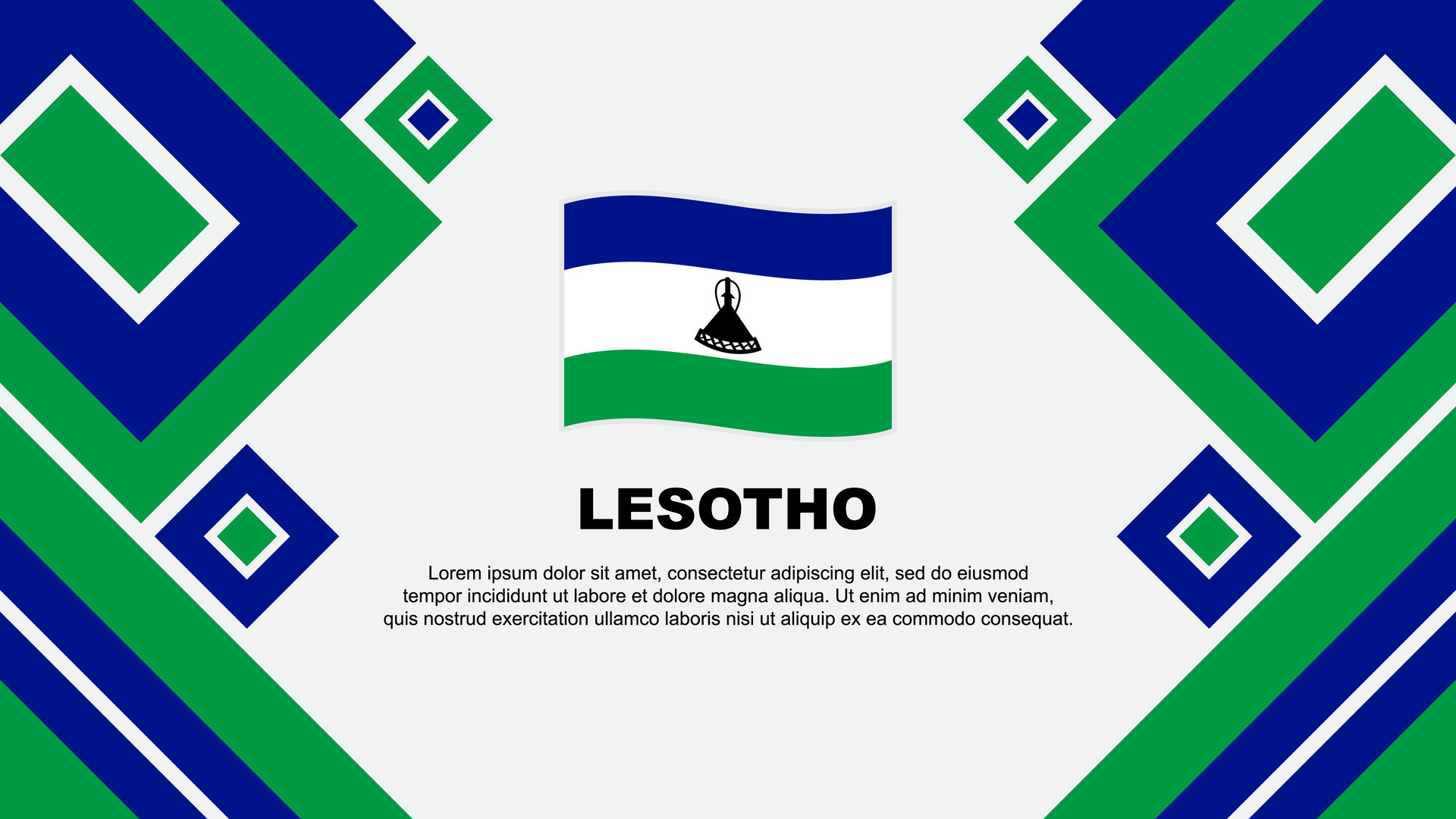 Lesotho Flag Abstract Background Design Template. Lesotho Independence