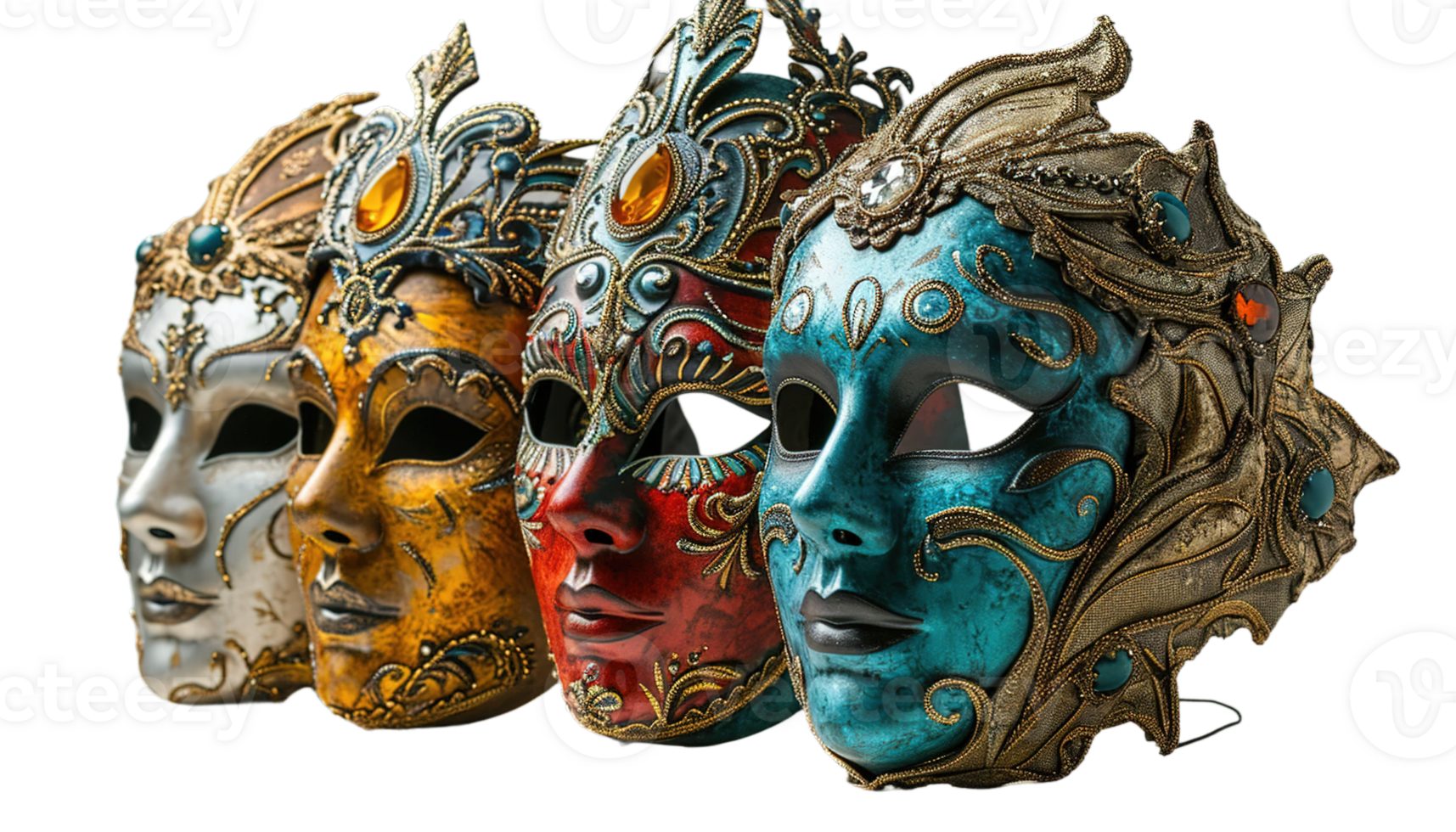 AI generated Carnival mask illustration, masquerade costume, Mardi Gras mask, decorative party accessory, celebration art, ornate Venetian mask, isolated transparent background png