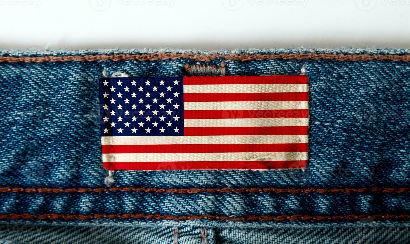 Flag on the label of the jeans photo