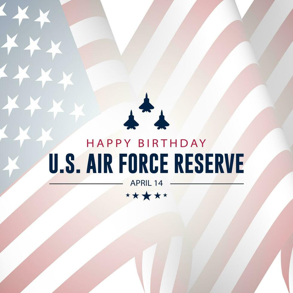 Happy birthday US Air Force Reserve April 14 Background Vector Illustration