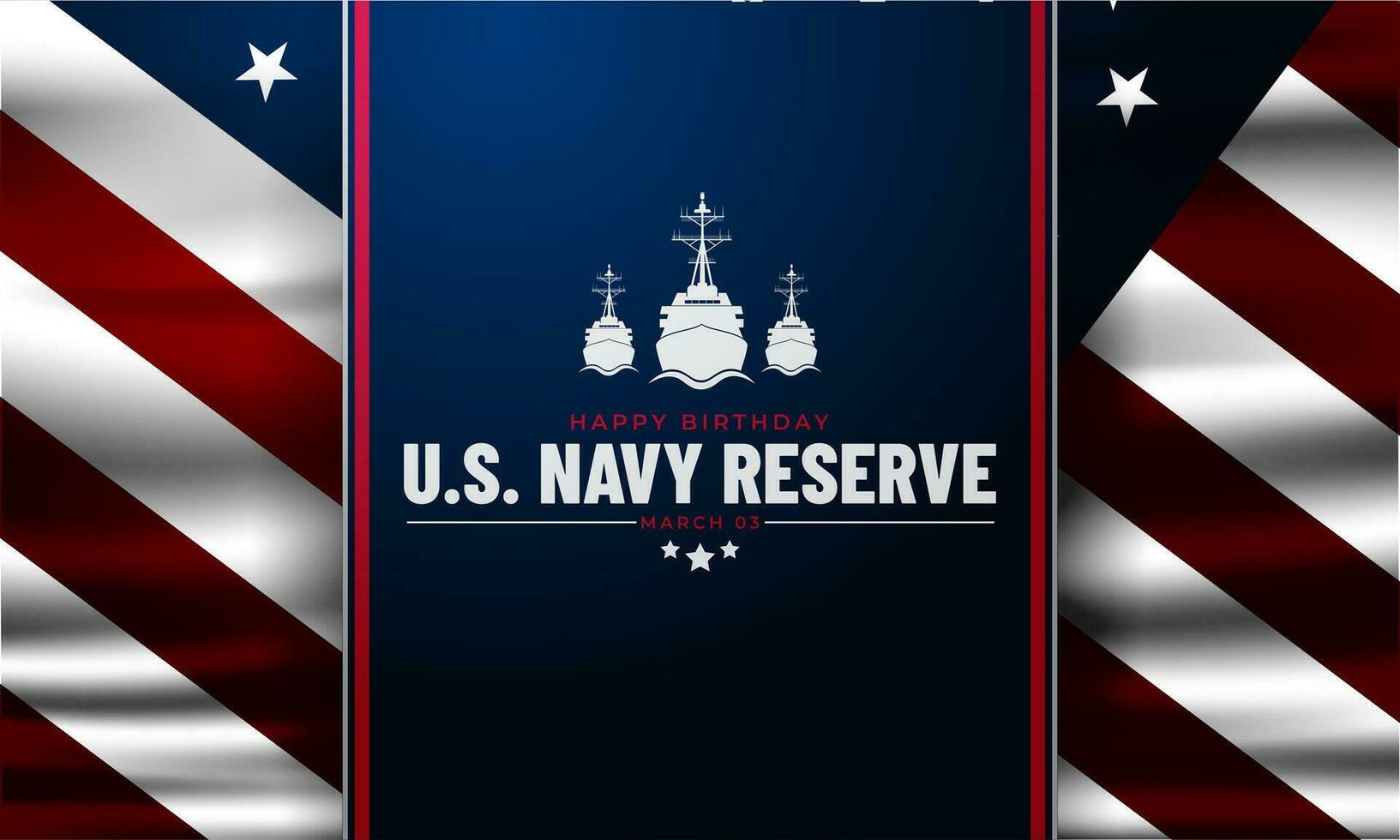 Happy Birthday US Navy Reserve March 03 Background Vector Illustration