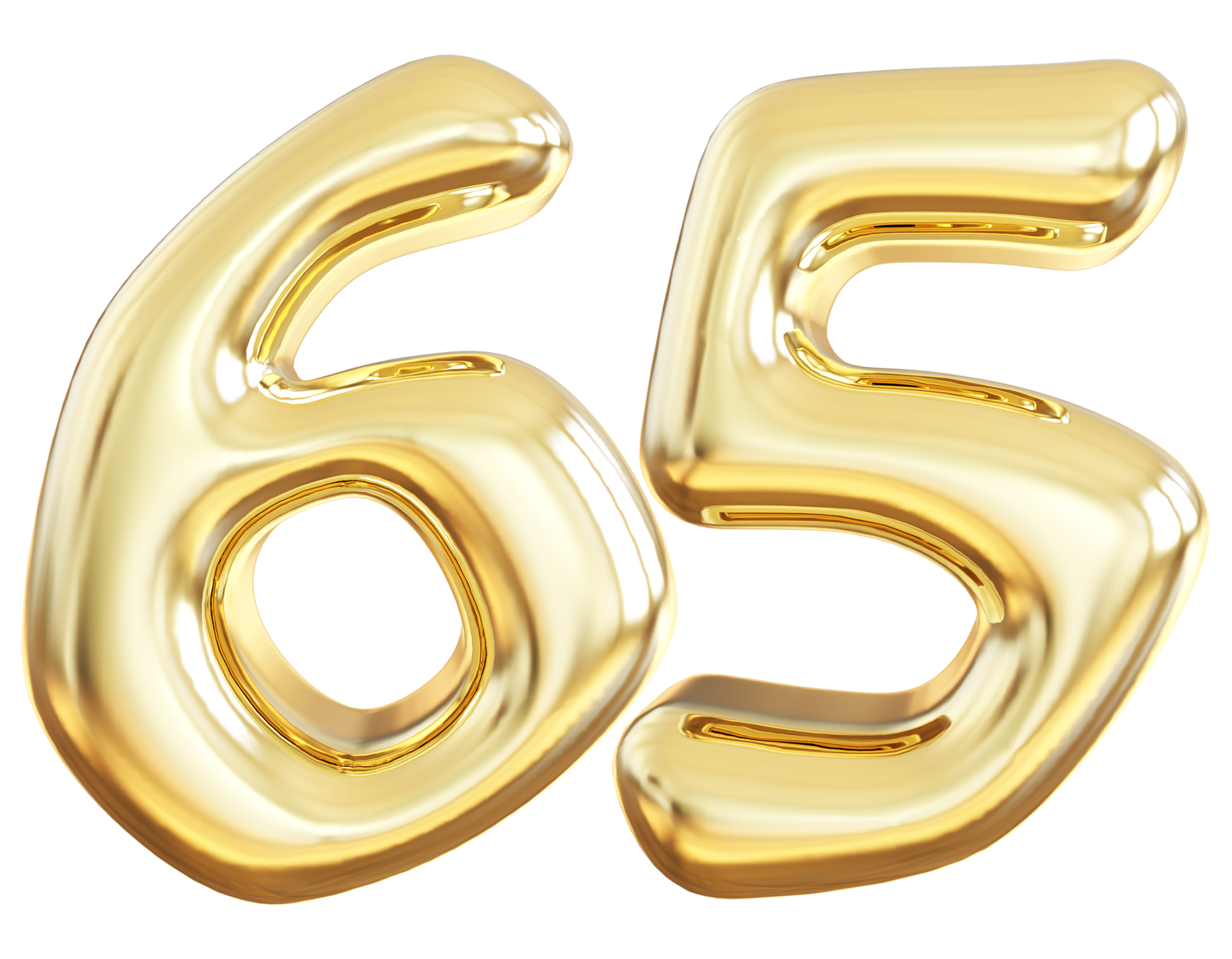 Gold 3d number 65 36304298 PNG