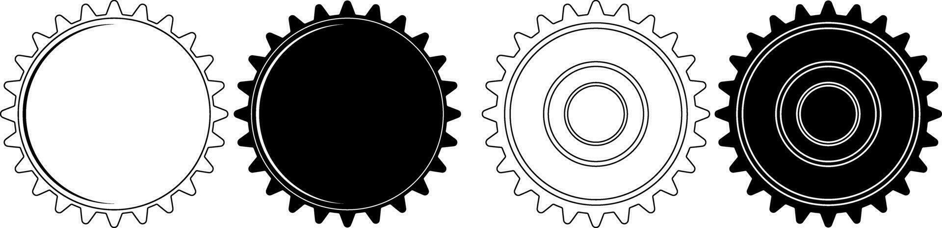 outline silhouette crown cork bottle cap icon set vector