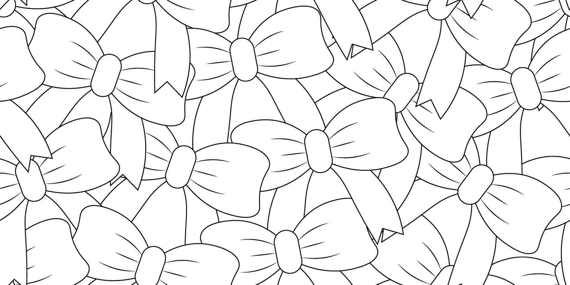 Seamless pattern with bows. Black and white vector illustration