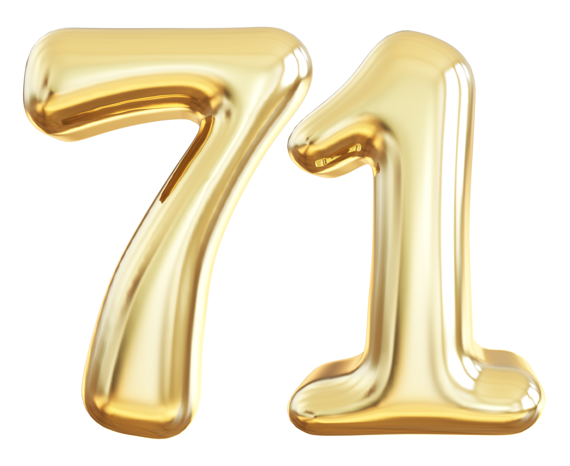 Gold 3d number 71 36304316 PNG