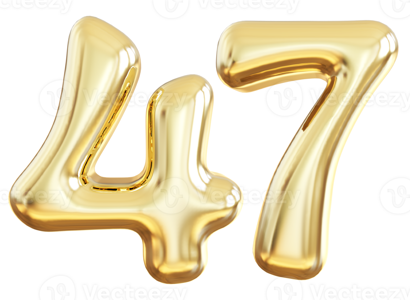 Gold 3d number 47 png