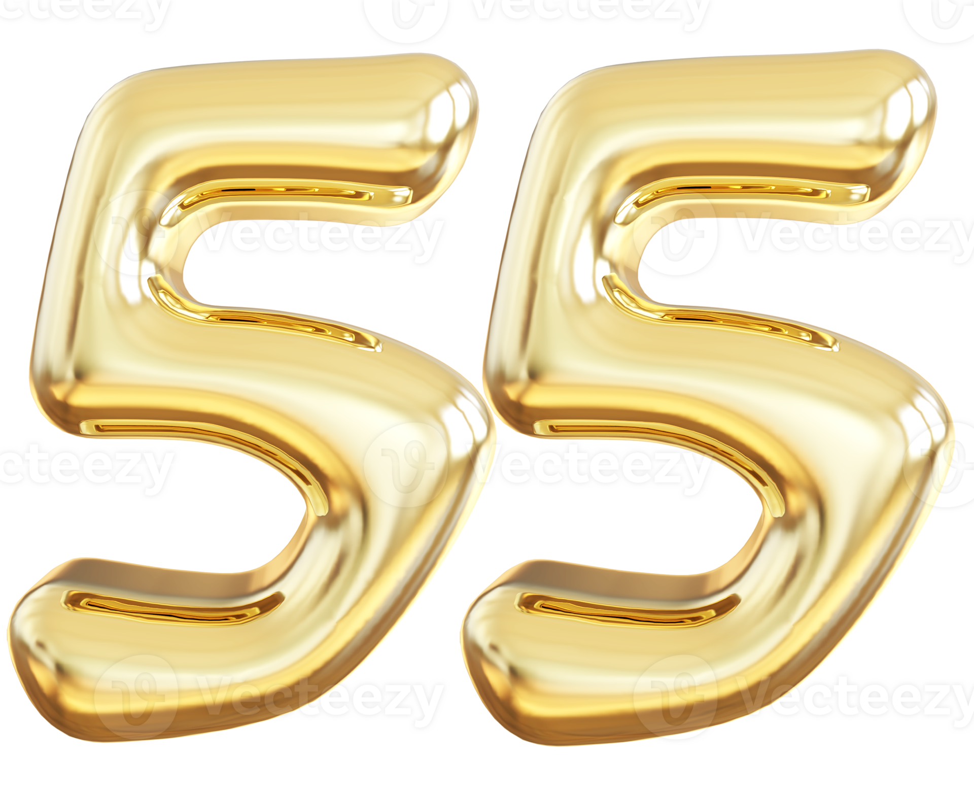 Gold 3d number 55 36304318 PNG