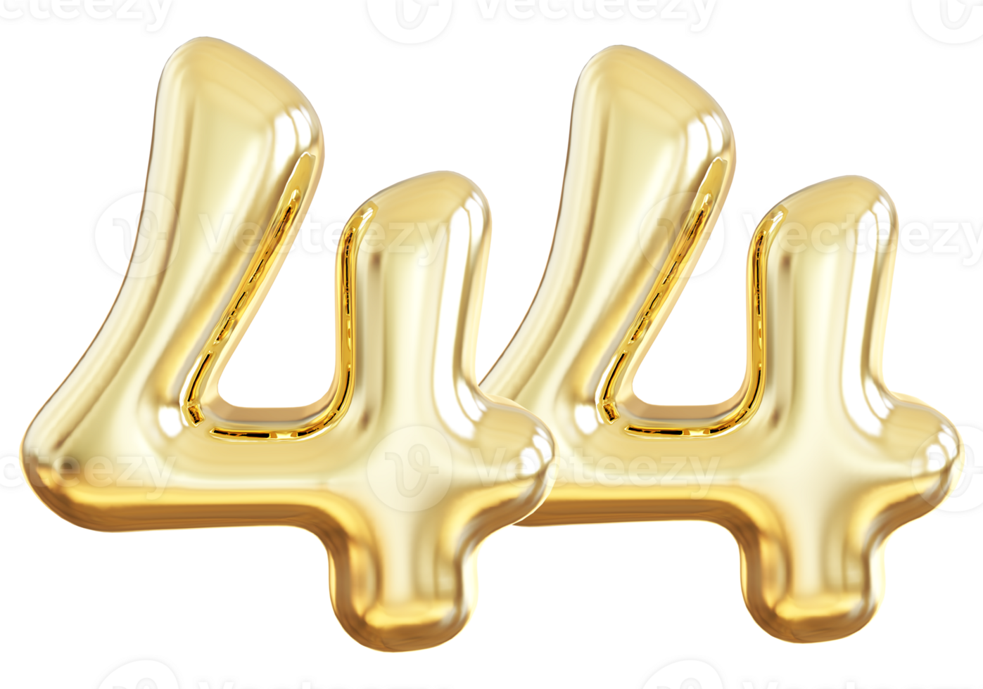 Gold 3d number 44 png