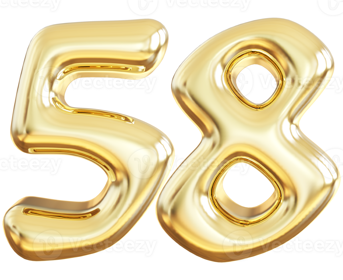 gold-3d-number-58-36304329-png