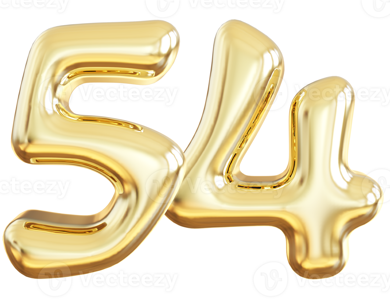 Gold 3d number 54 36304330 PNG