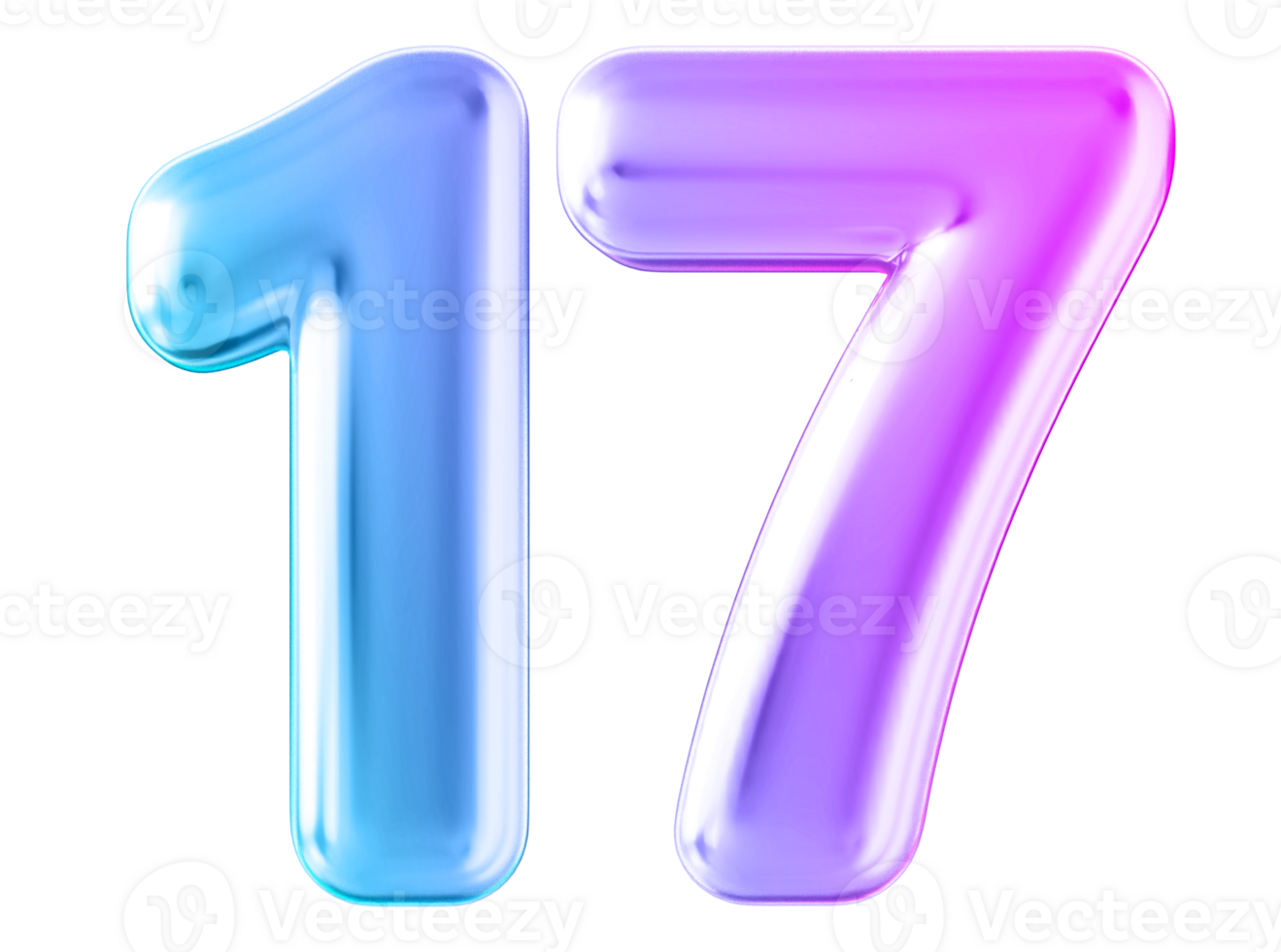 Gradient 3d number 17 png