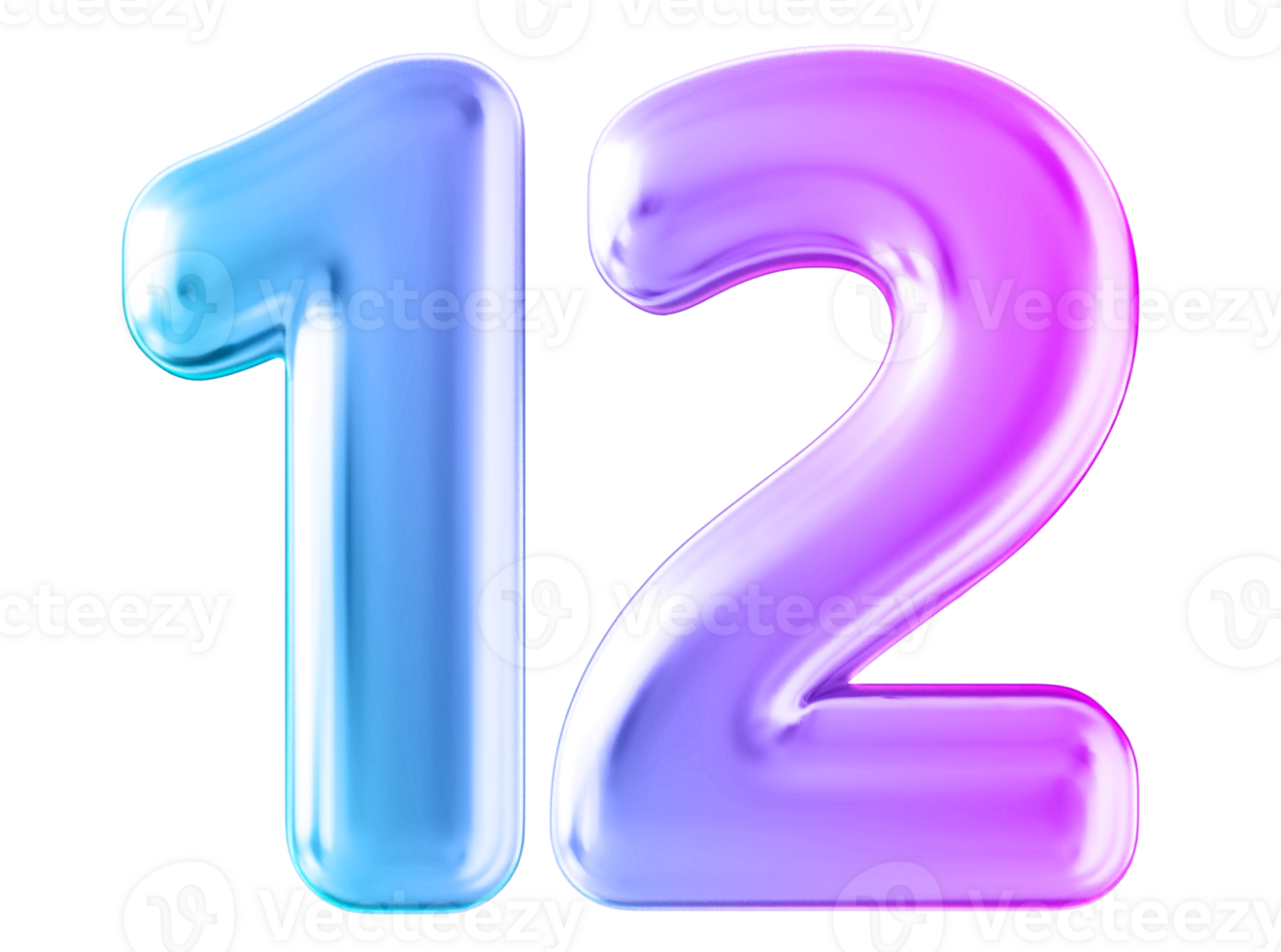 Gradient 3d number 12 png