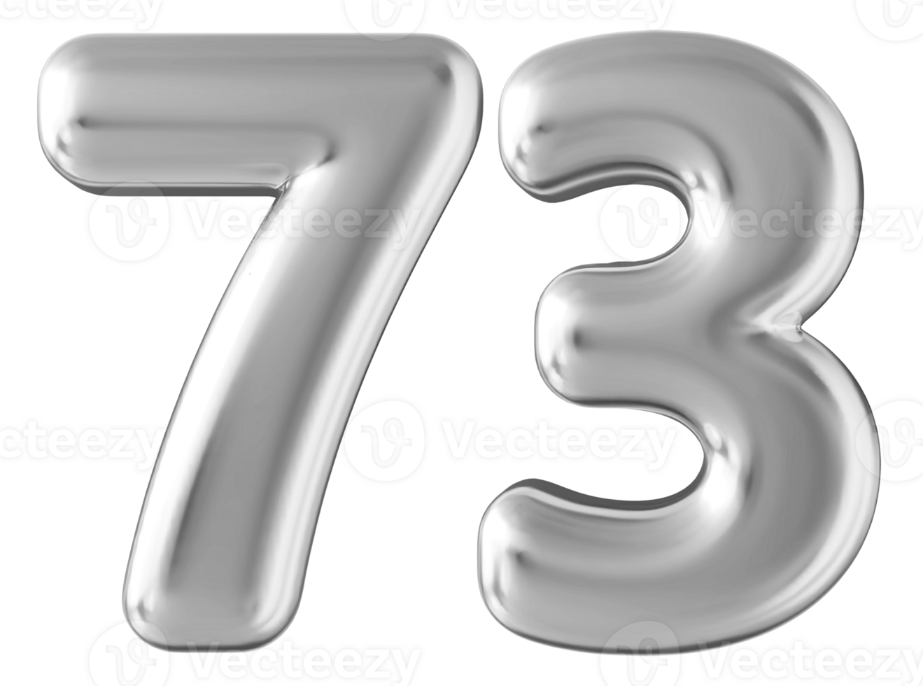 Silver 3d number 73 png