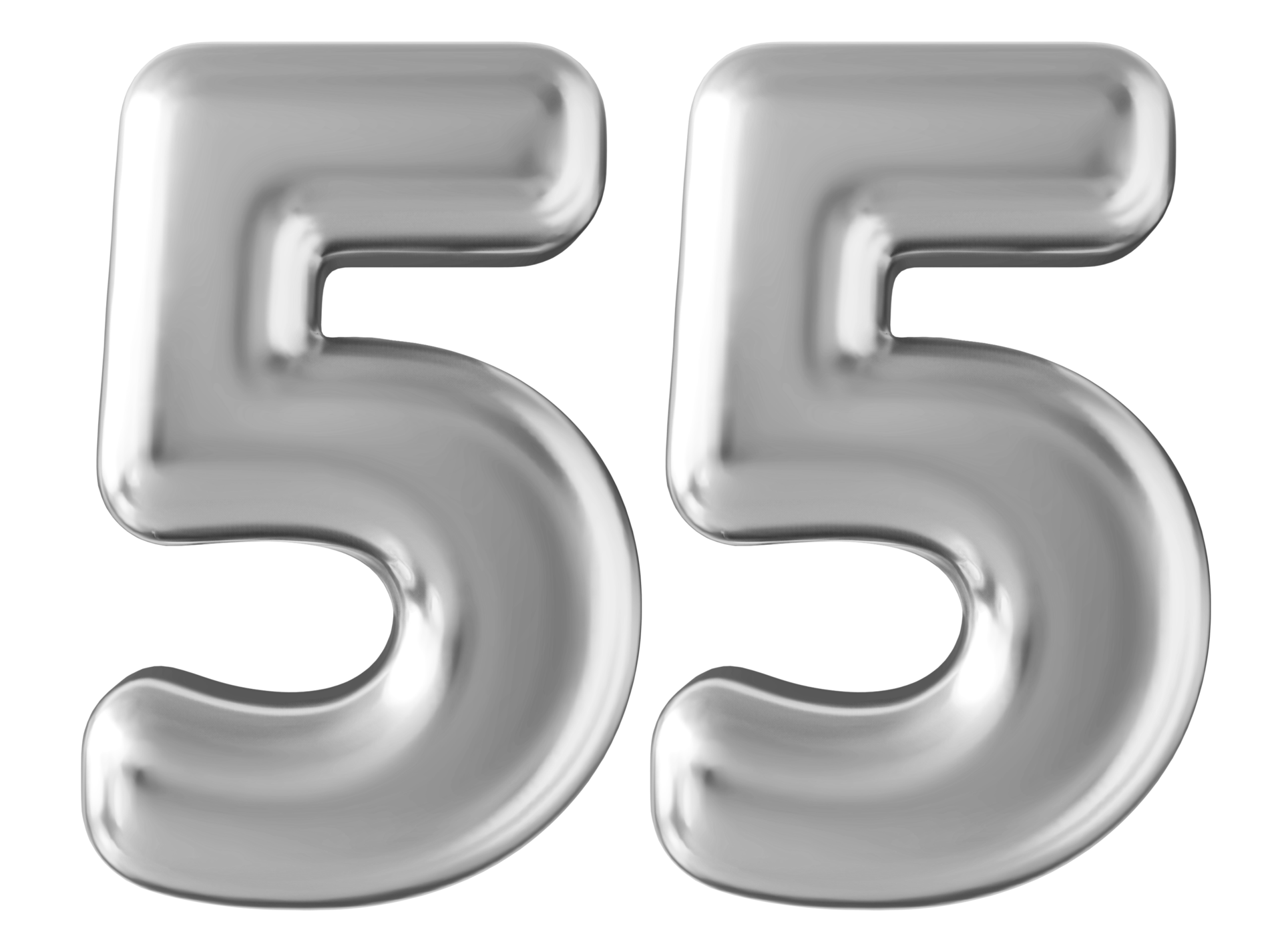 Silver 3d number 55 36304416 PNG