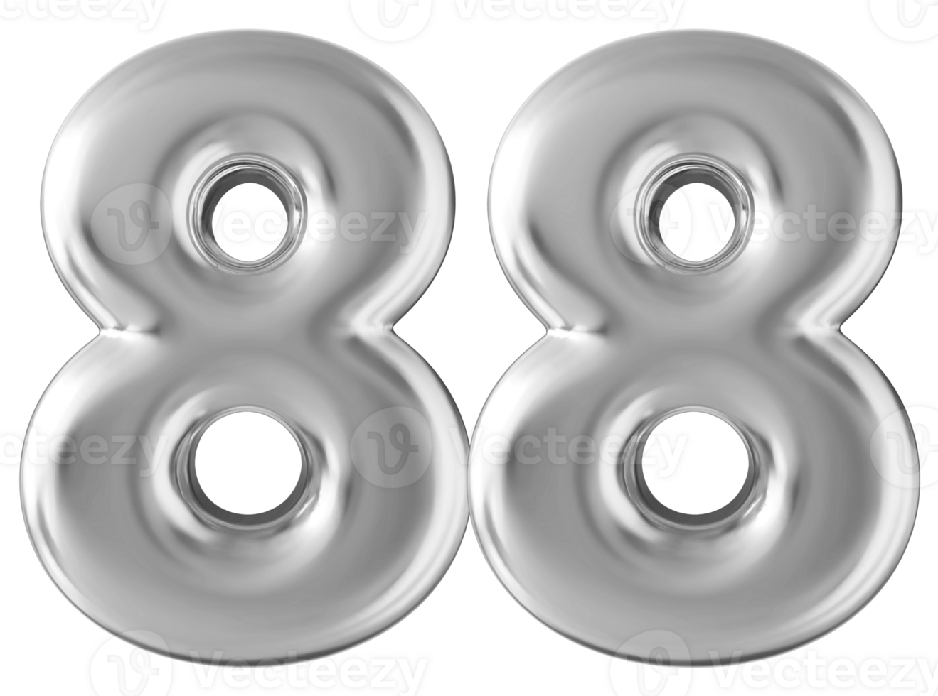 Silver 3d number 88 png