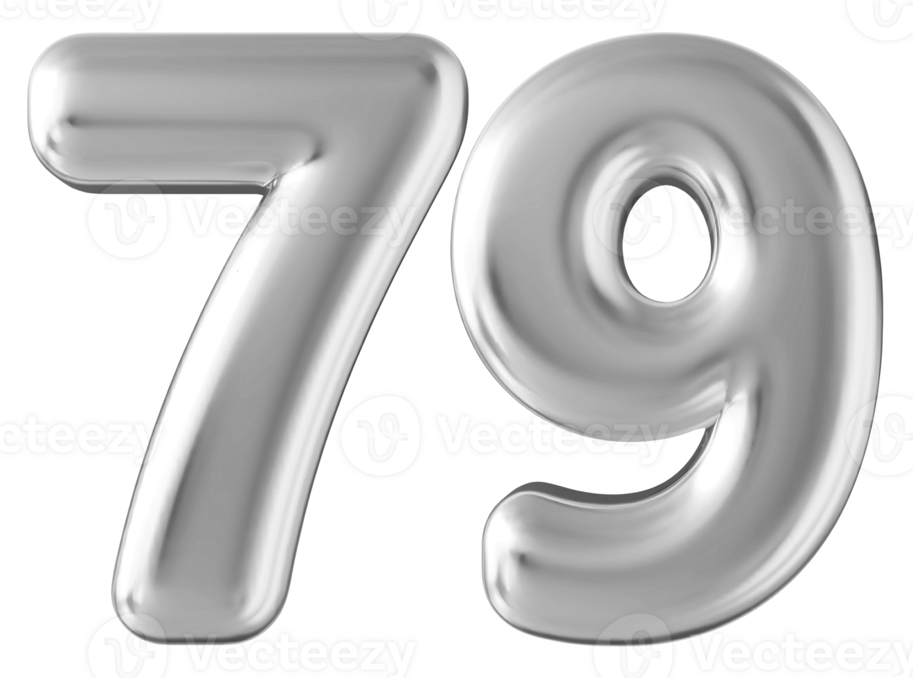 Silver 3d number 79 png