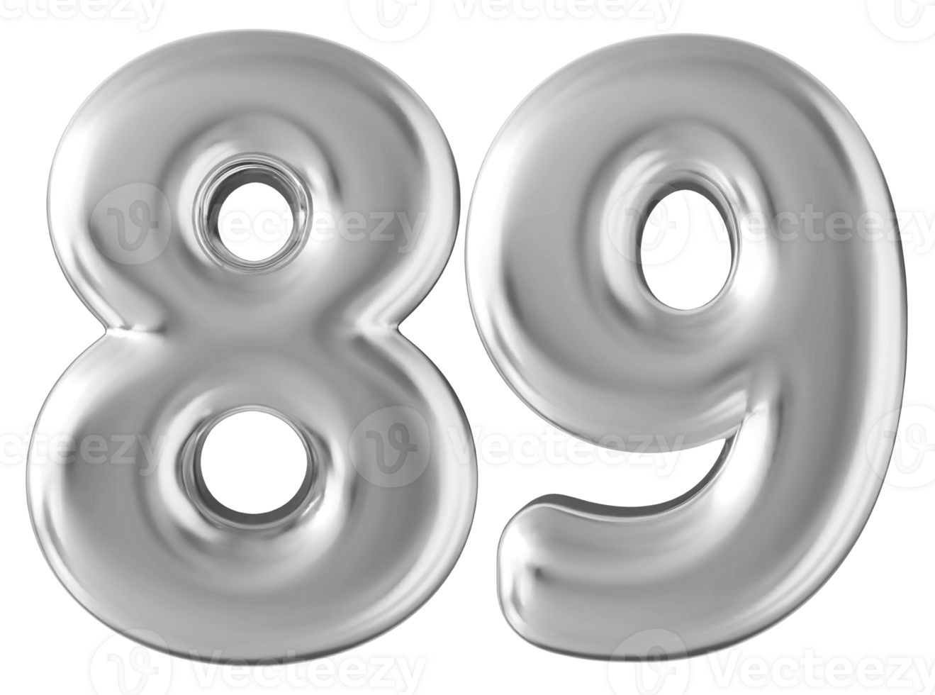 Silver 3d number 89 png