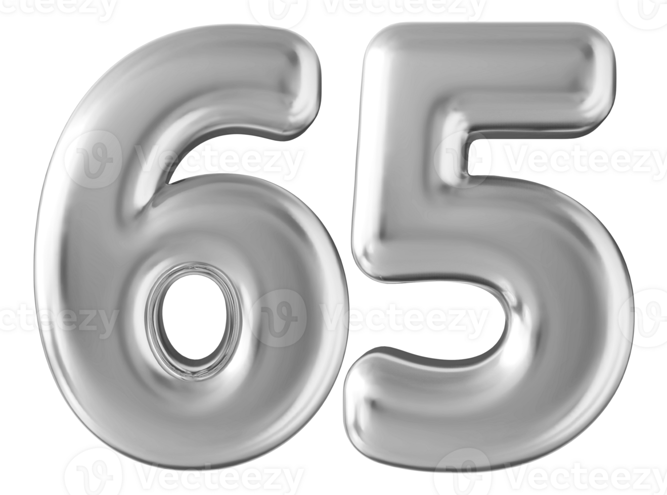 Silber 3d Nummer 65 png