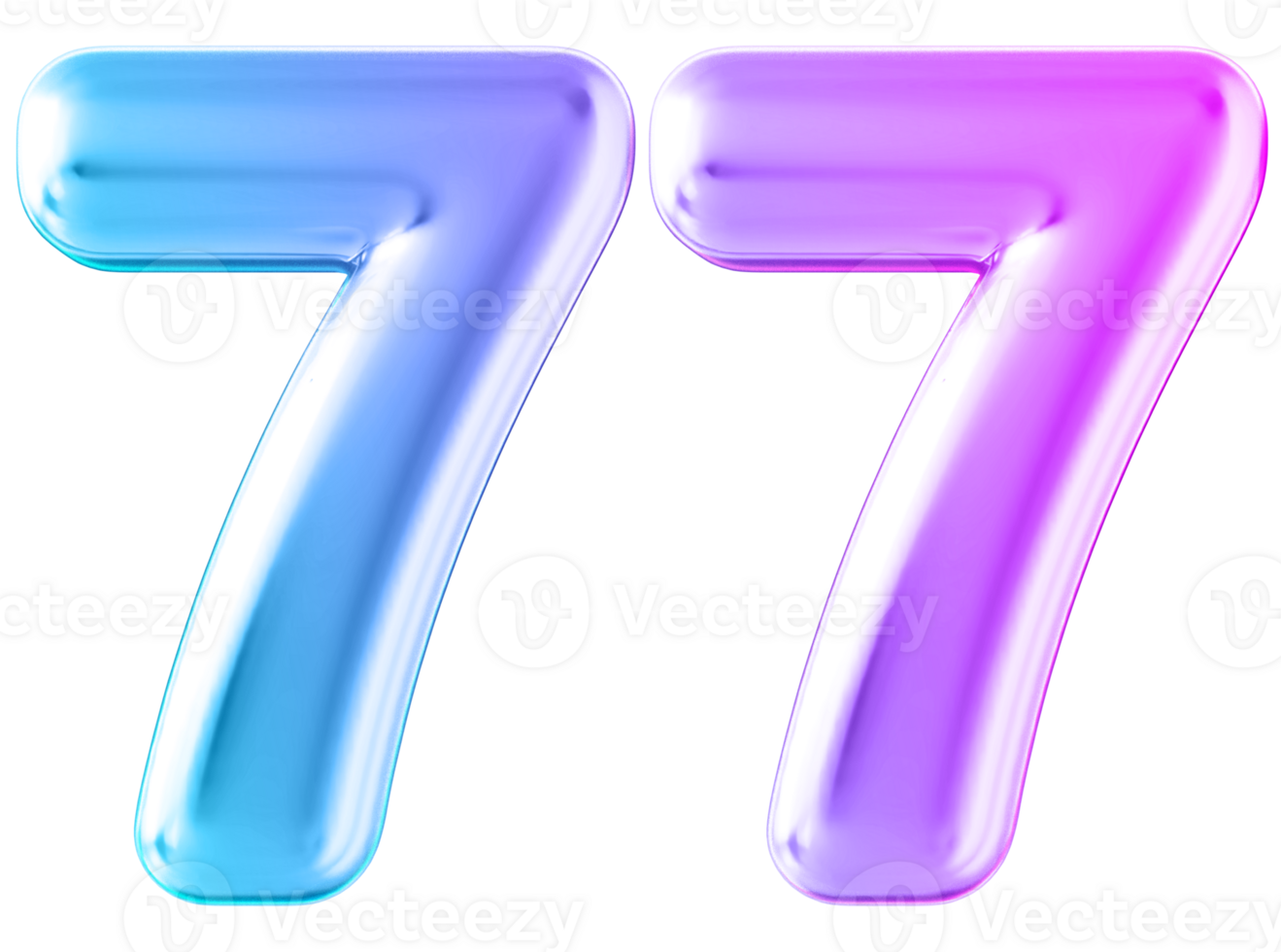Gradient 3d number 77 png