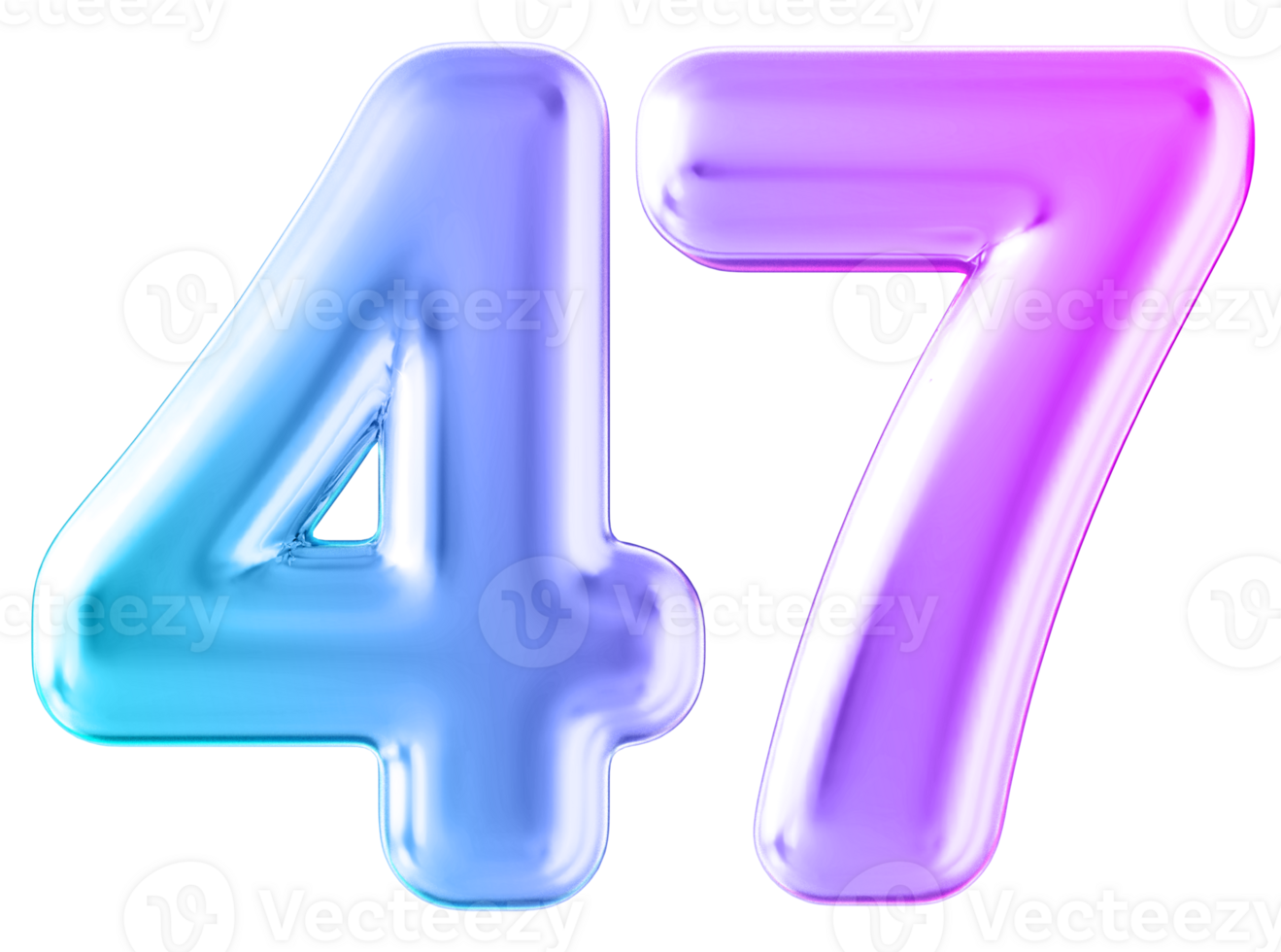 Gradient 3d number 47 png