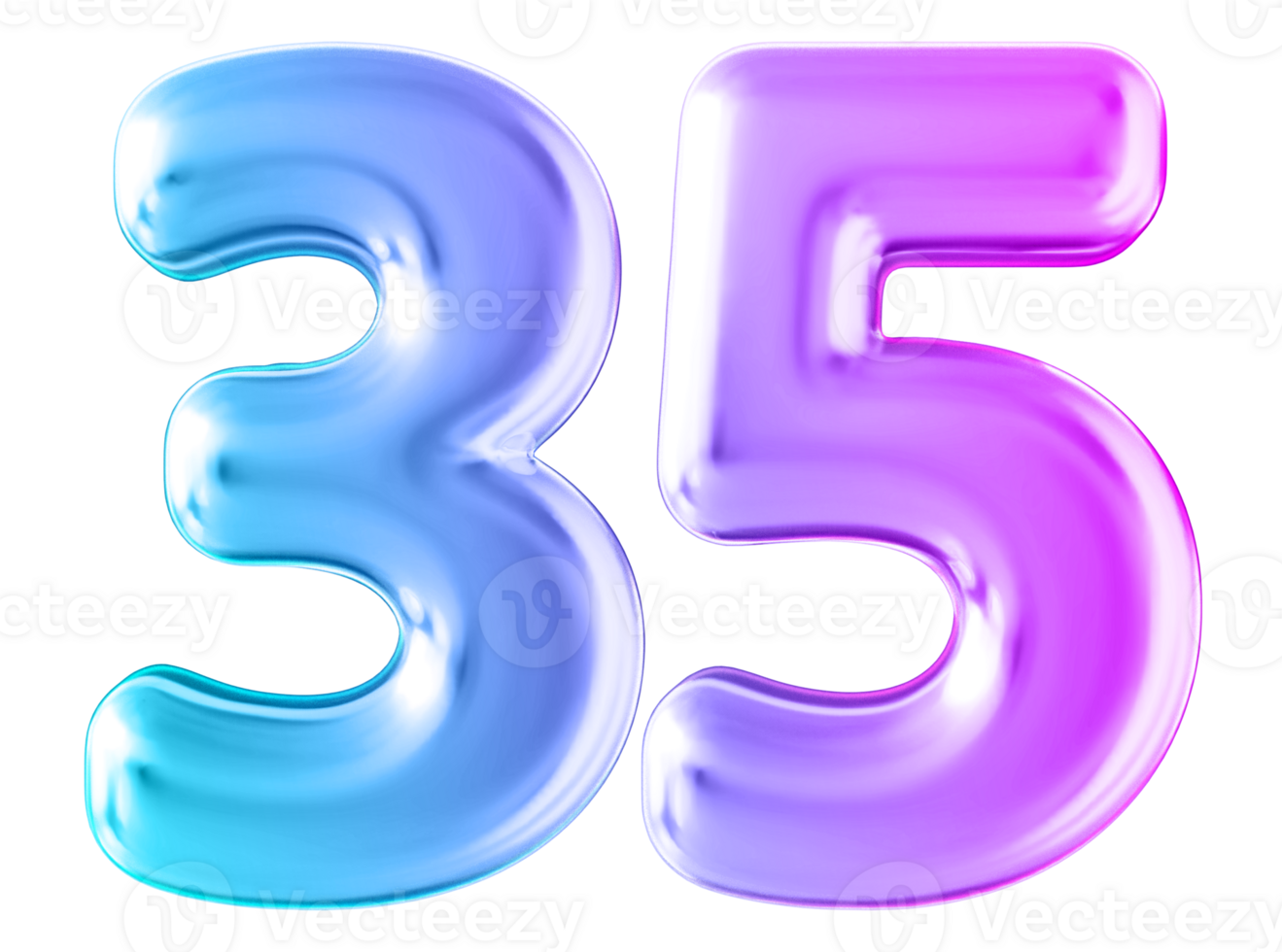 Gradient 3d number 35 png