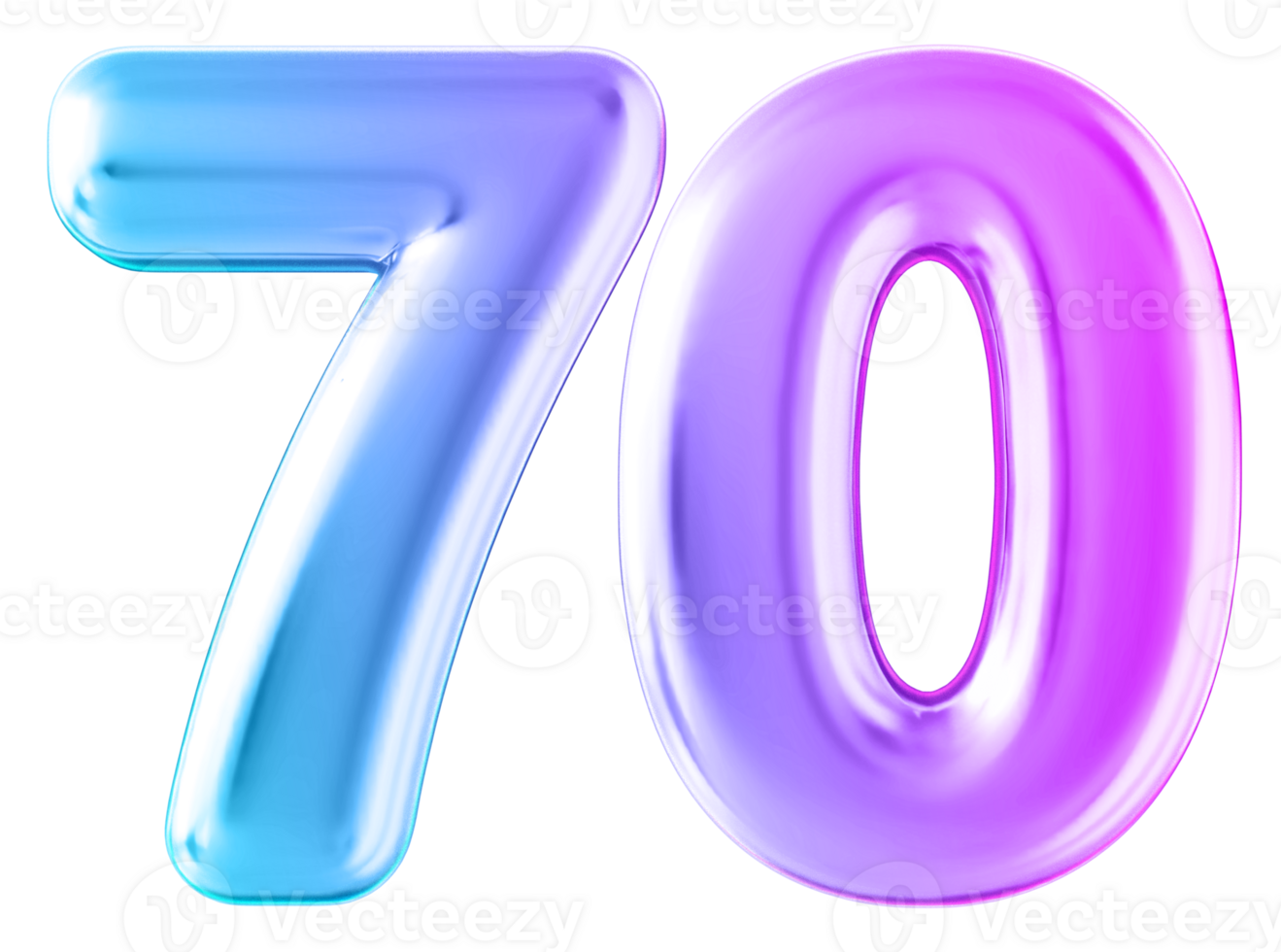 Gradient 3d number 70 png