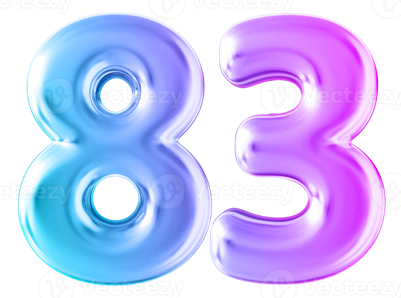 Gradient 3d number 83 png