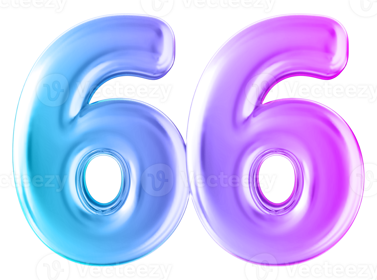 Gradient 3d number 66 png