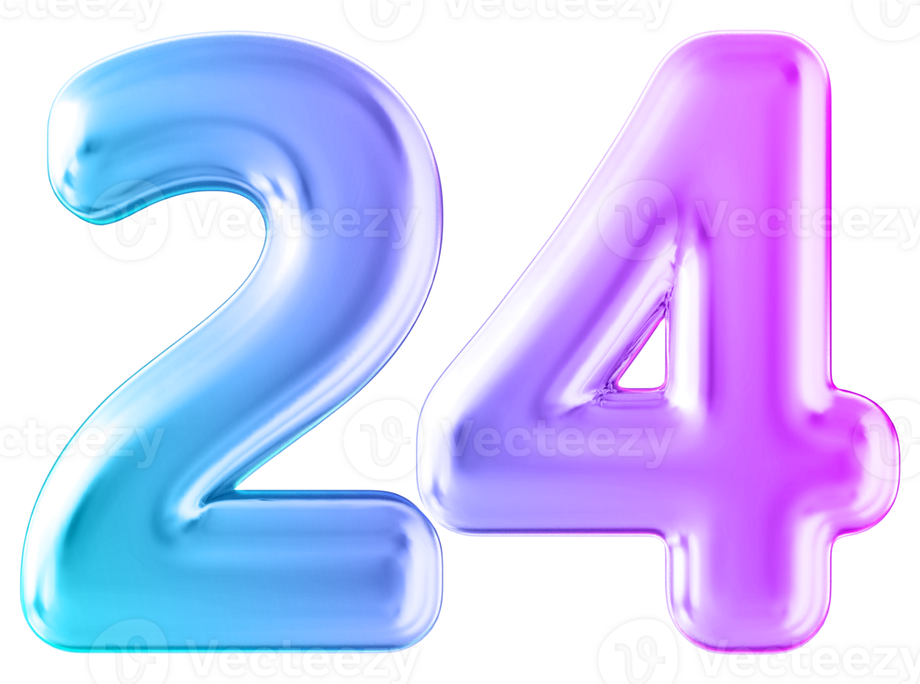 Gradient 3d number 24 png