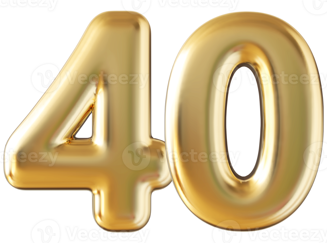 Gold 3d number 40 png